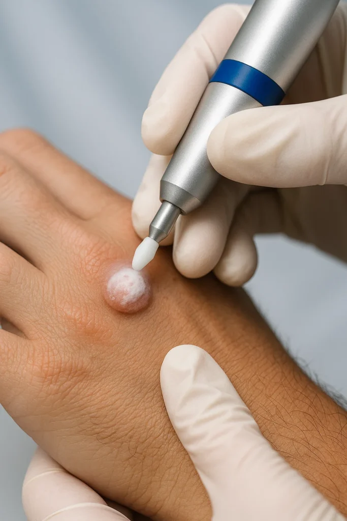 example of wart removal Liss using cryopen