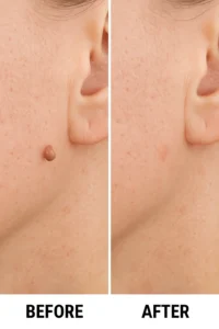 Skin tags removal Liss before and after
