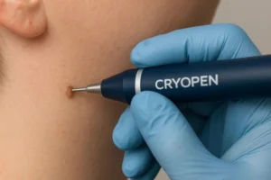 Person receiving skin tag removal Liss